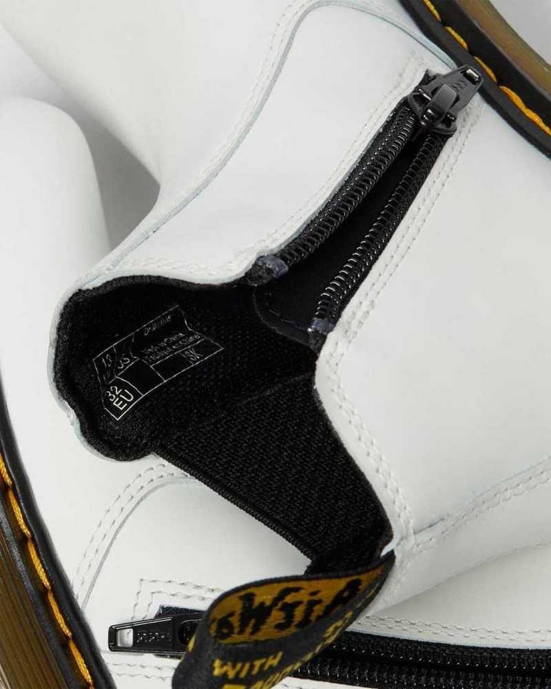 Dr Martens Junior 2976 Leather Chelsea Boots White | 63BSJZNAR