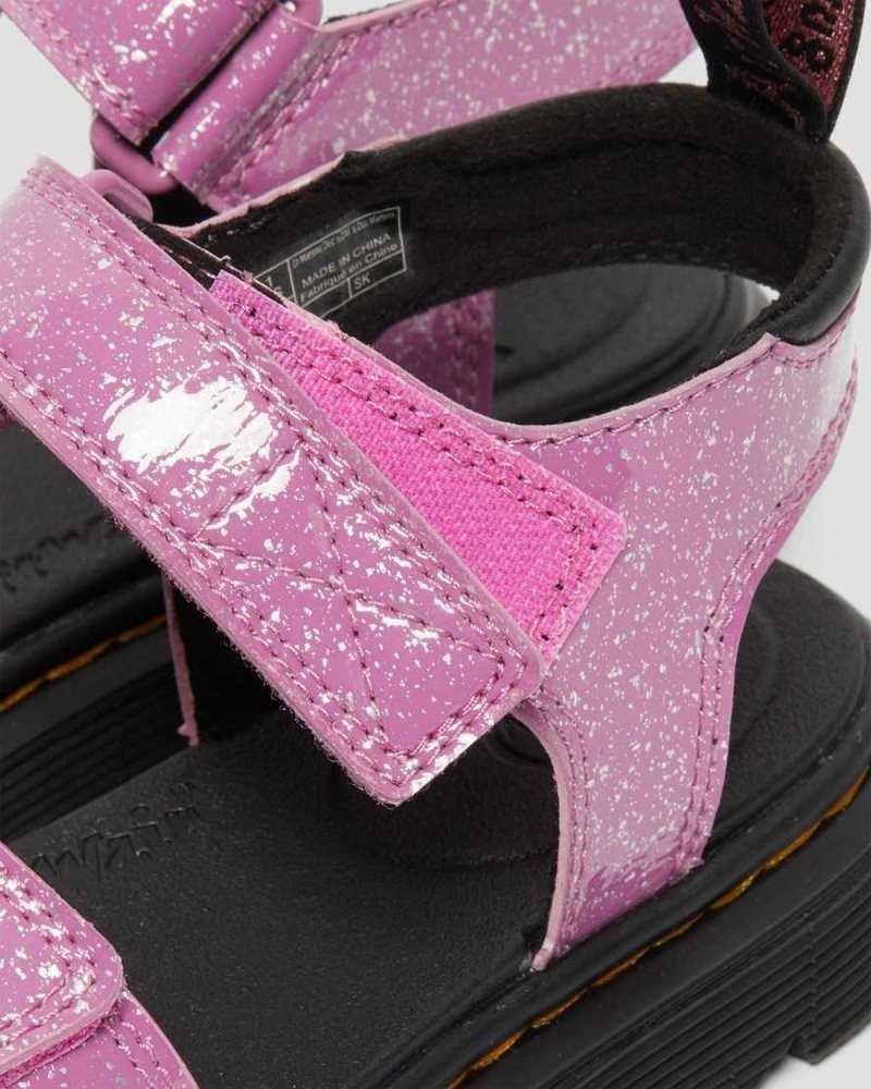 Dr Martens Junior Klaire Glitter Sandals Pink | 40DWKOQPS