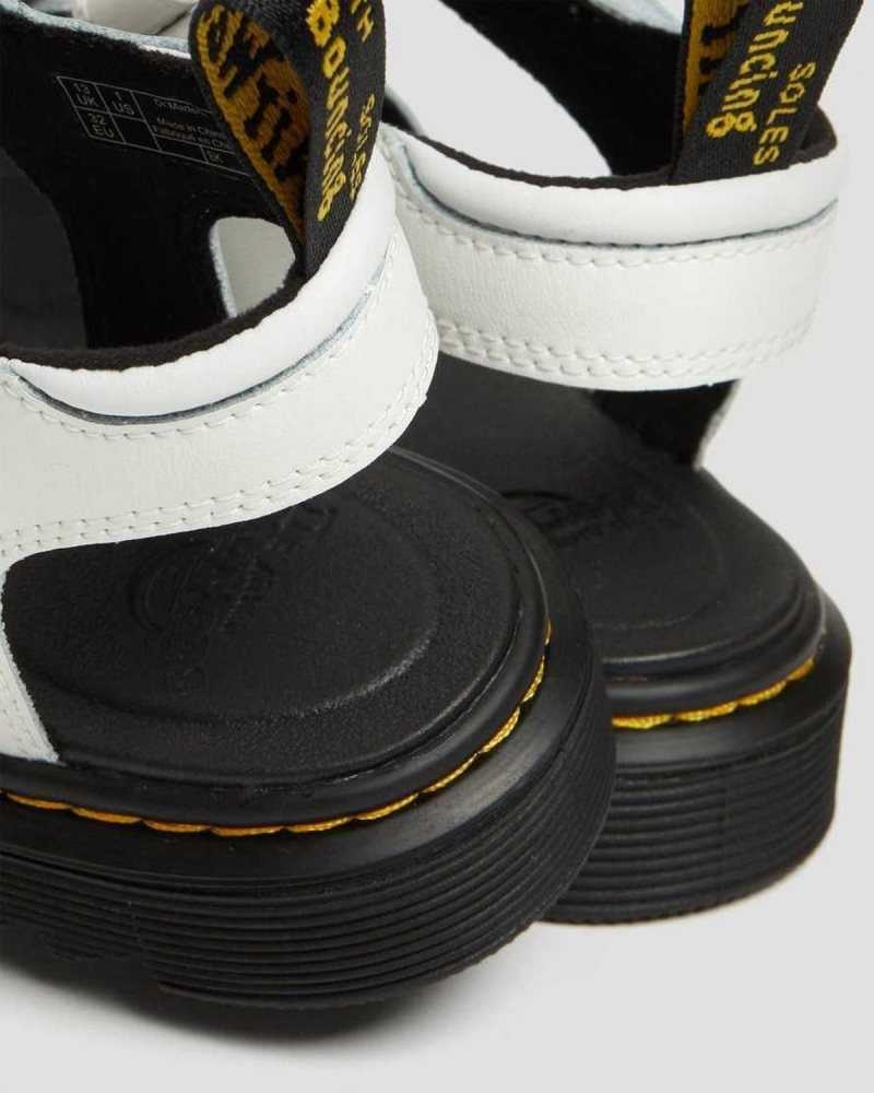 Dr Martens Junior Klaire Leather Strap Sandals White | 70AWCKJBN