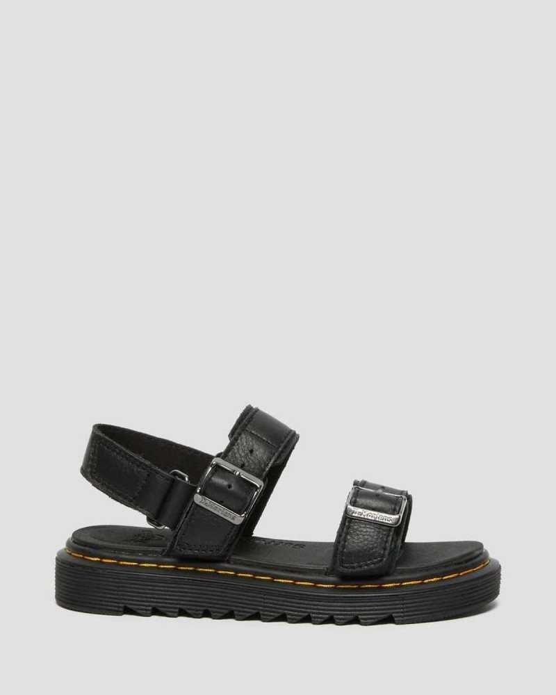 Dr Martens Junior Kyle Leather Sandals Black | 27CXIDFHS