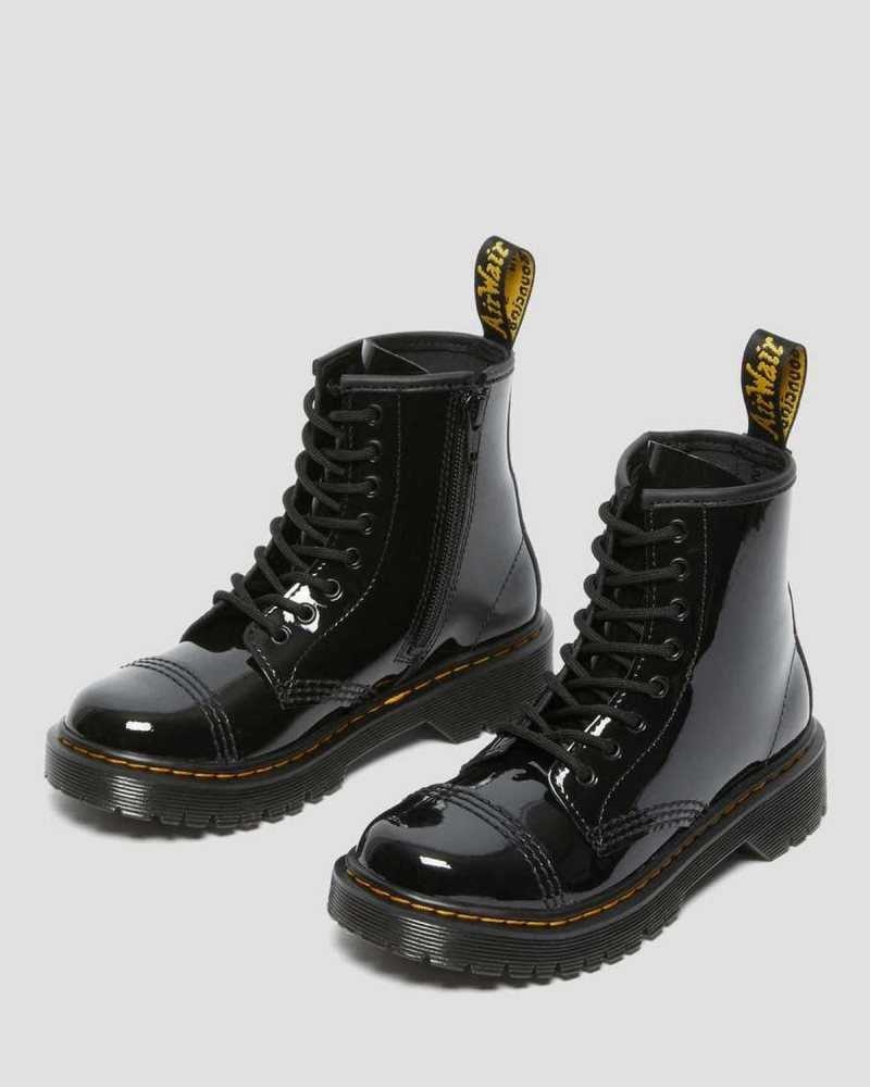 Dr Martens Junior Sinclair Bex Patent Leather Boots Black | 89TEXRBZS