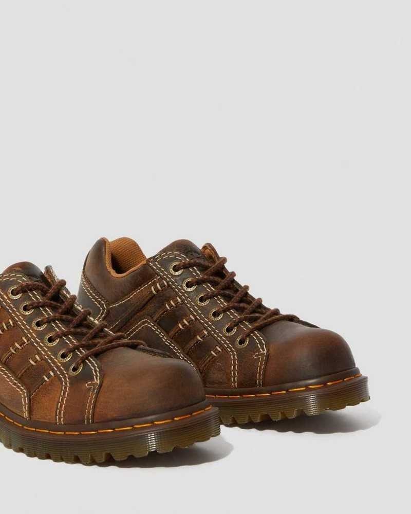 Dr Martens Keith Leather Casual Shoes Brown | 57IVHEGUP