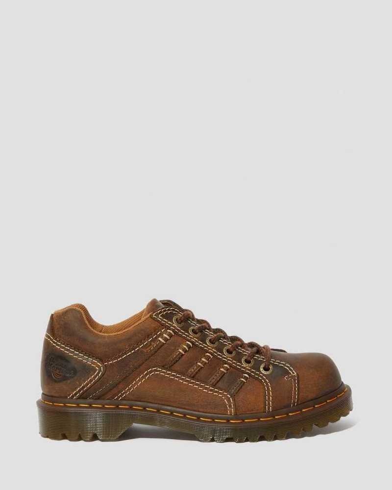 Dr Martens Keith Leather Casual Shoes Brown | 57IVHEGUP