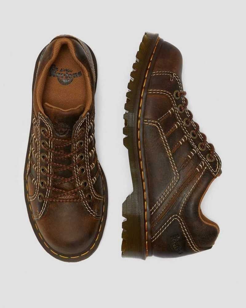 Dr Martens Keith Leather Casual Shoes Brown | 57IVHEGUP