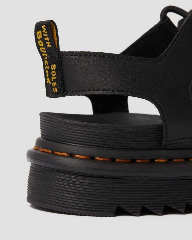 Dr Martens Nartilla Leather Gladiator Sandals Black | 26KSELROG