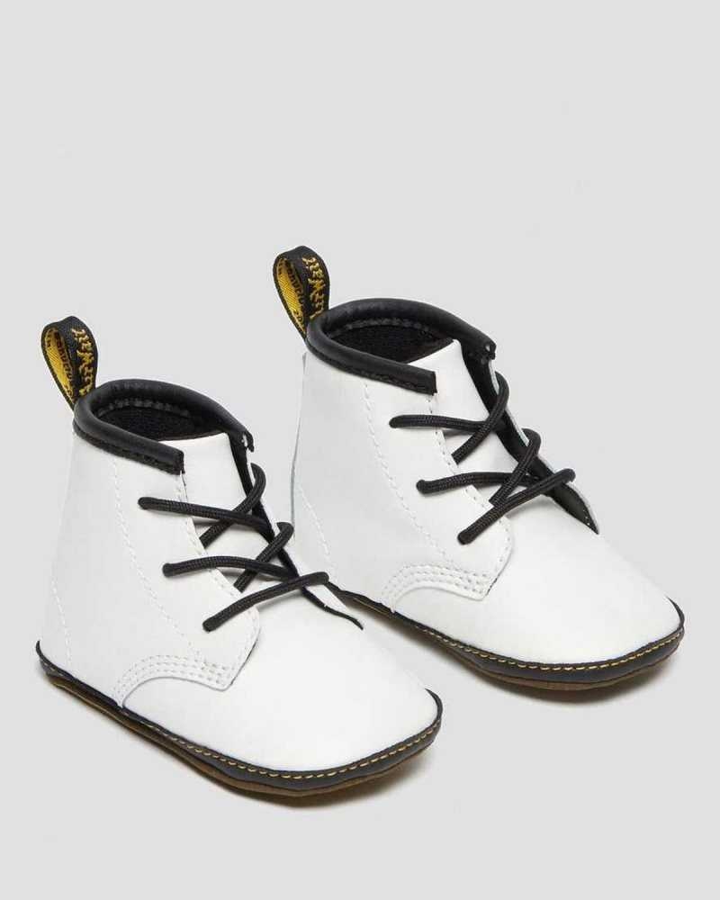 Dr Martens Newborn 1460 Auburn Leather Booties White | 31HSZFUBM