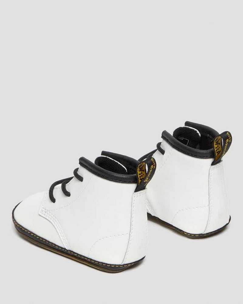 Dr Martens Newborn 1460 Auburn Leather Booties White | 31HSZFUBM