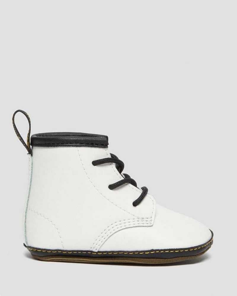 Dr Martens Newborn 1460 Auburn Leather Booties White | 31HSZFUBM