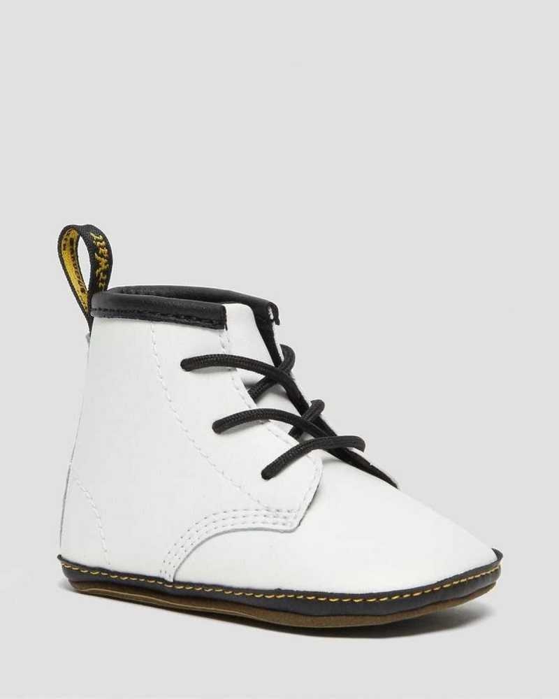 Dr Martens Newborn 1460 Auburn Leather Booties White | 31HSZFUBM