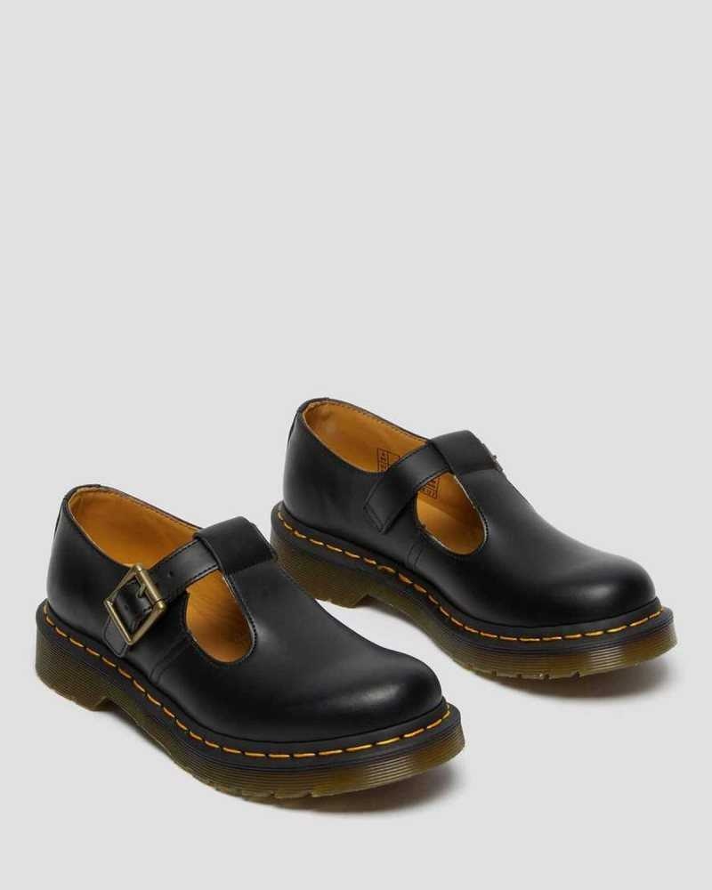 Dr Martens Polley Smooth Leather Mary Janes Black | 26YMNPGQI