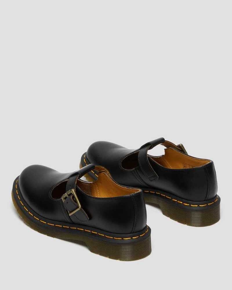 Dr Martens Polley Smooth Leather Mary Janes Black | 26YMNPGQI