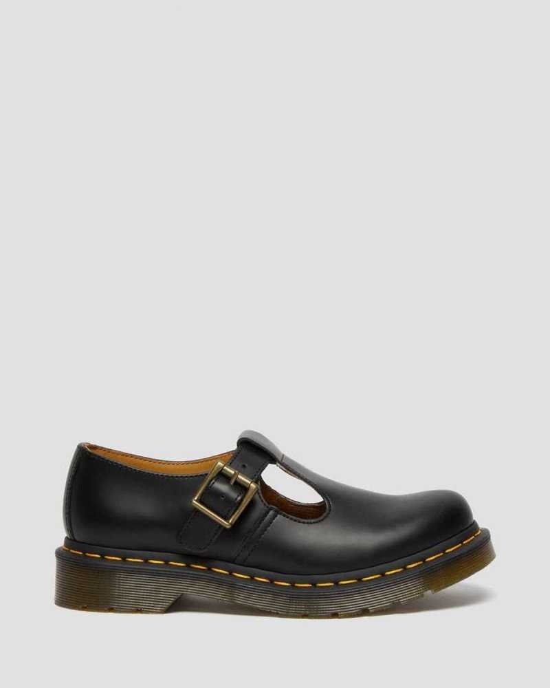 Dr Martens Polley Smooth Leather Mary Janes Black | 26YMNPGQI