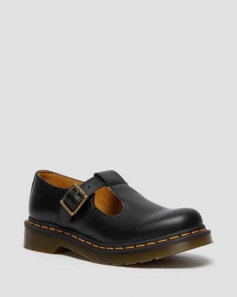 Dr Martens Polley Smooth Leather Mary Janes Black | 26YMNPGQI