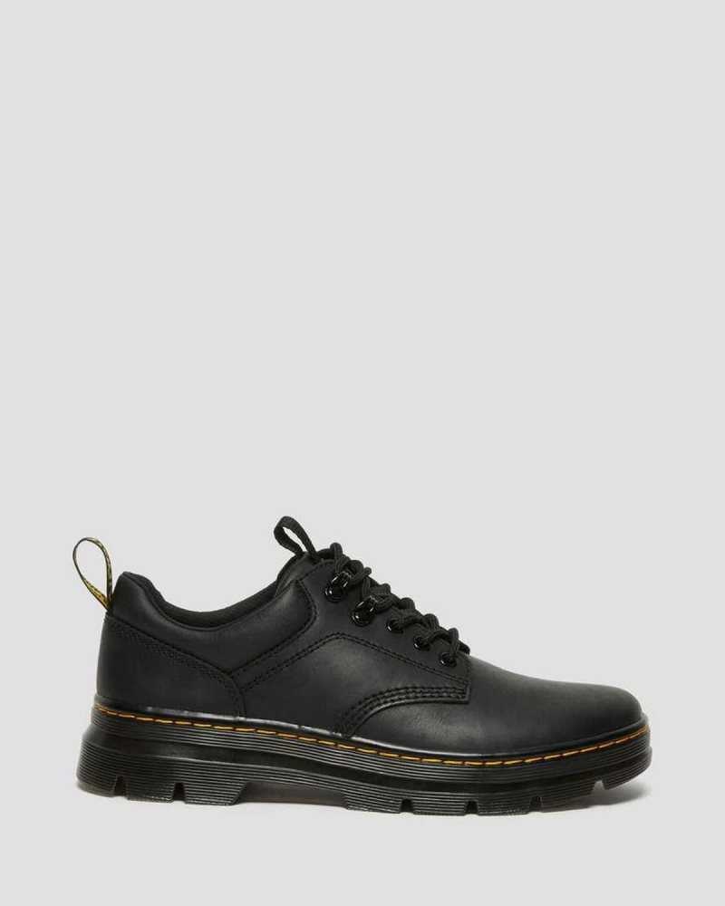 Dr Martens Reeder Wyoming Leather Utility Shoes Black | 12MQWFUGZ