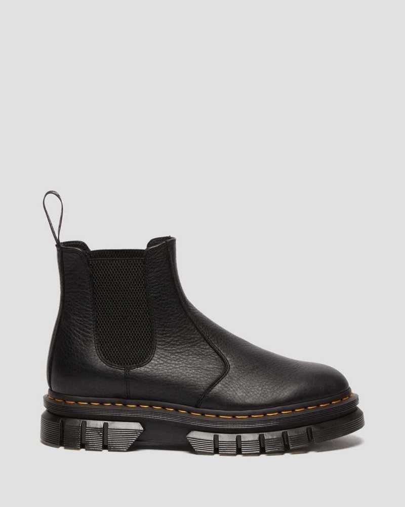 Dr Martens Rikard Lunar Leather Chelsea Boots Black | 20QATHZPR