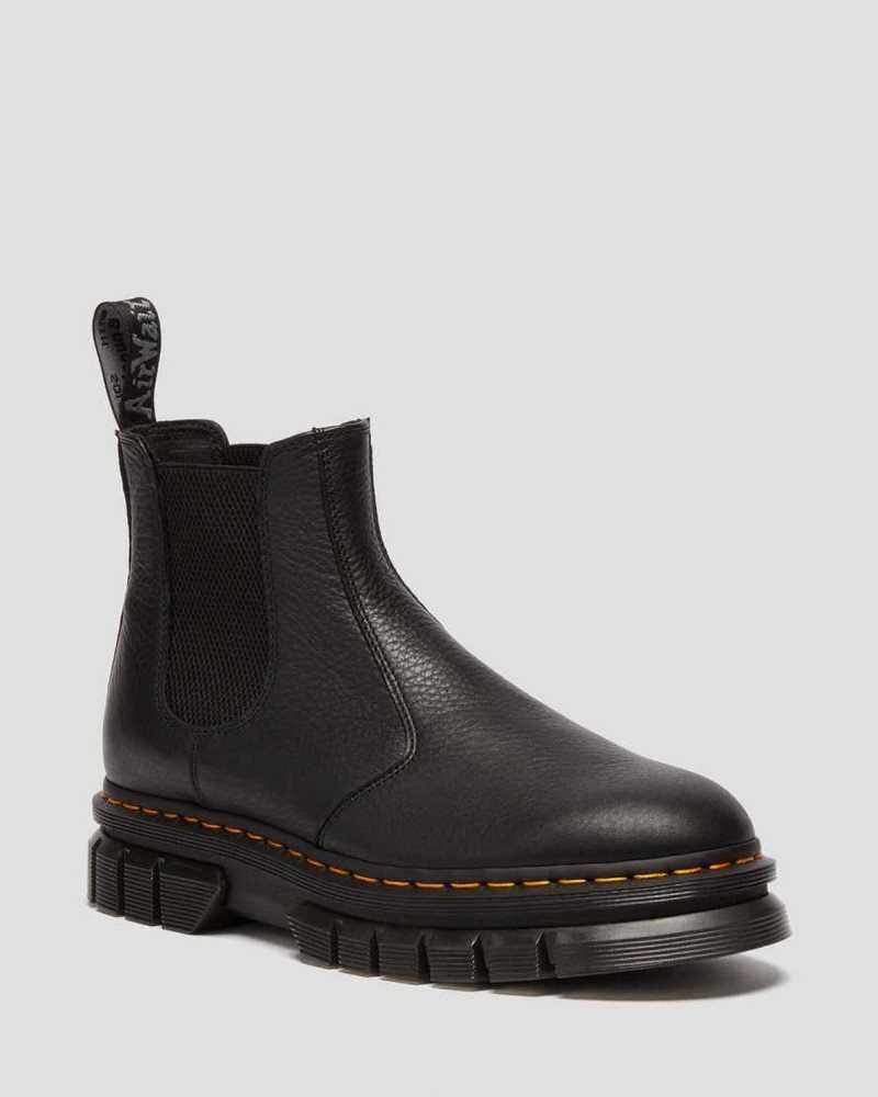 Dr Martens Rikard Lunar Leather Chelsea Boots Black | 20QATHZPR