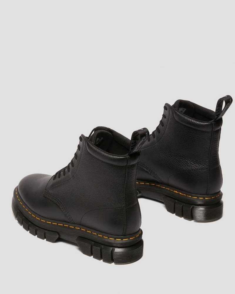 Dr Martens Rikard Lunar Leather Platform Boots Black | 16ZCVJTNP