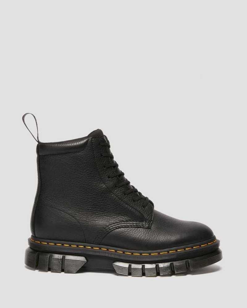 Dr Martens Rikard Lunar Leather Platform Boots Black | 16ZCVJTNP