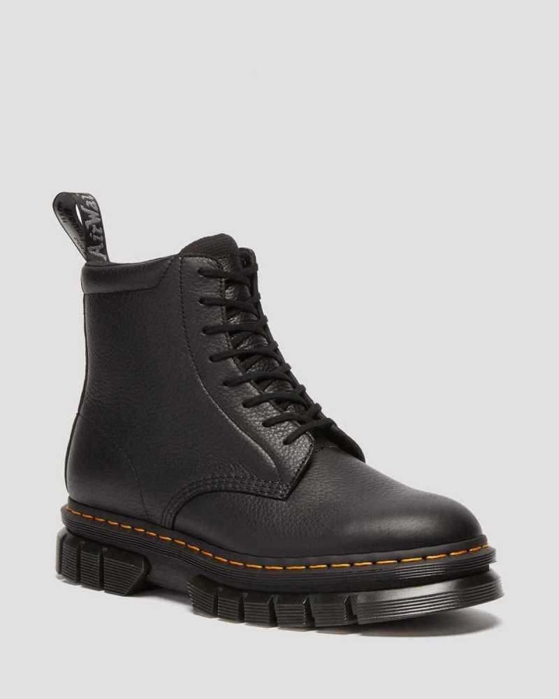 Dr Martens Rikard Lunar Leather Platform Boots Black | 16ZCVJTNP