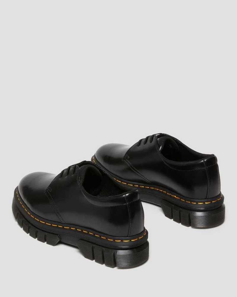 Dr Martens Rikard Polished Smooth Leather Platform Shoes Black | 28HNJCBTK