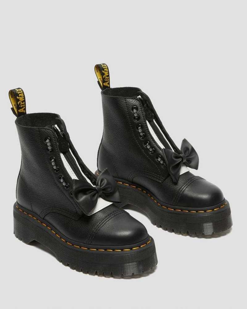 Dr Martens Sinclair Lazy Oaf Leather Platform Boots Black | 75VPDMRHE