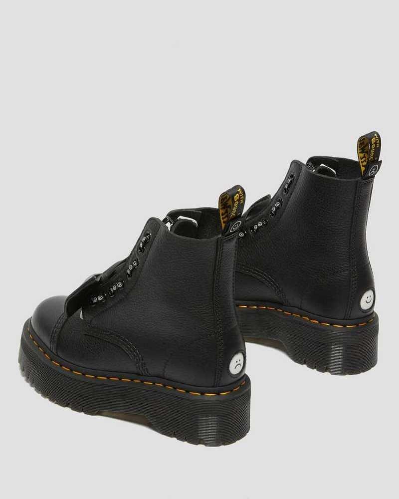 Dr Martens Sinclair Lazy Oaf Leather Platform Boots Black | 75VPDMRHE