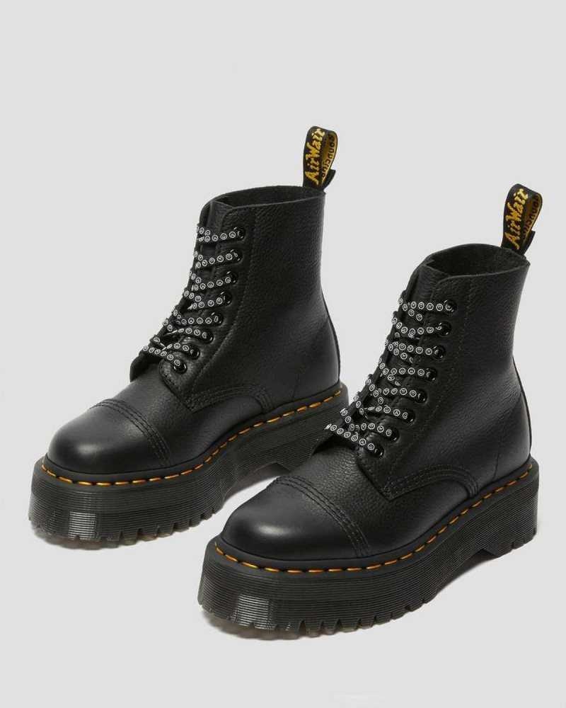 Dr Martens Sinclair Lazy Oaf Leather Platform Boots Black | 75VPDMRHE