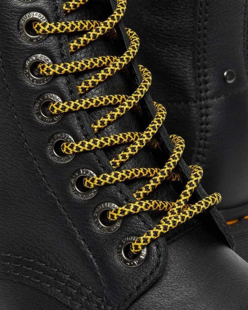 Dr Martens Sinclair Max Pisa Leather Platform Boots Black | 14DBVOEIR