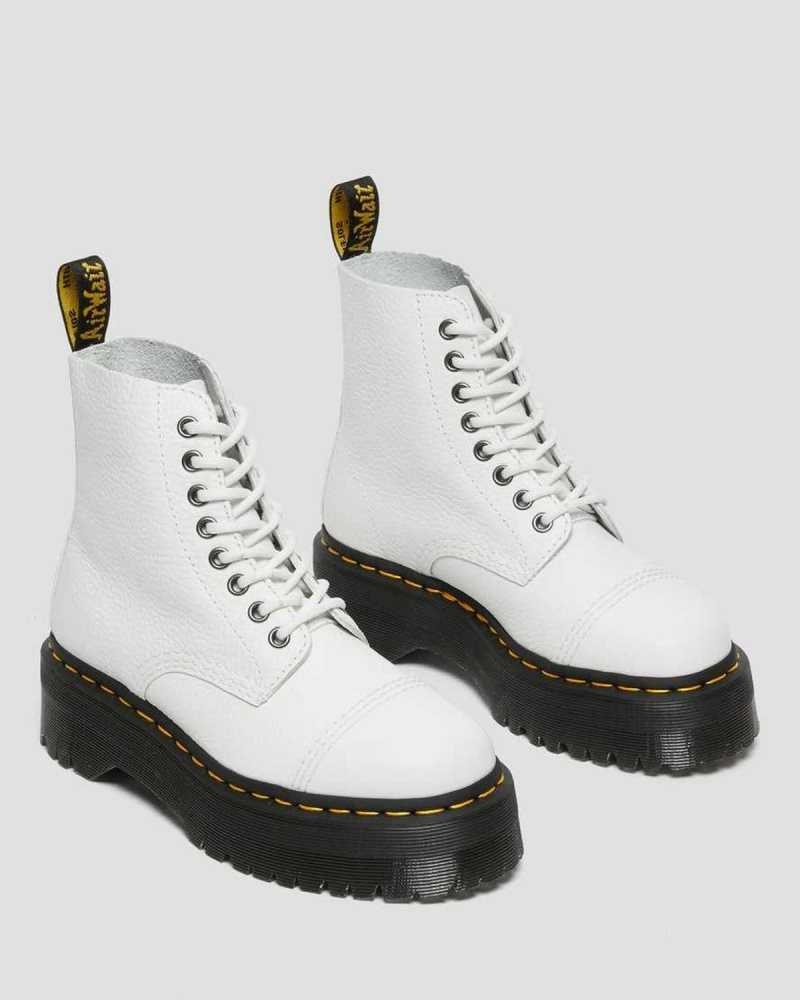 Dr Martens Sinclair Milled Nappa Leather Platform Boots White | 14VYBMTJP