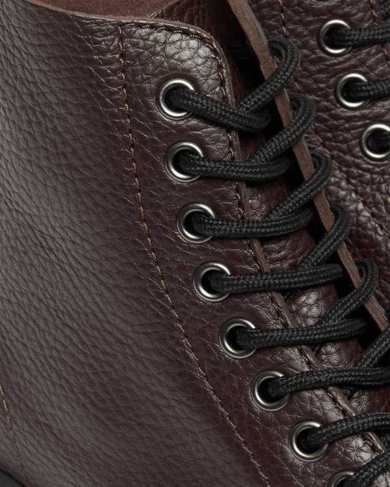 Dr Martens Sinclair Milled Nappa Leather Platform Boots Burgundy | 45UAYDRMS