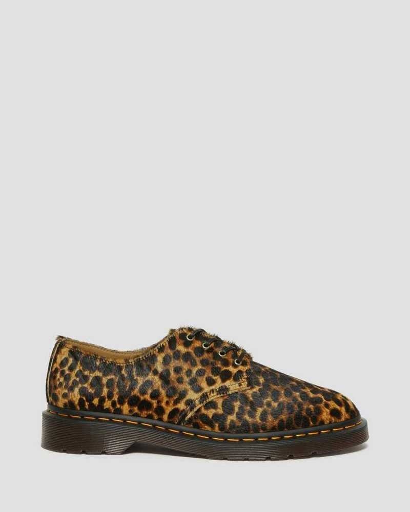 Dr Martens Smiths Hair On Leopard Print Dress Shoes Multicolor Leopard | 26BNHIPOT