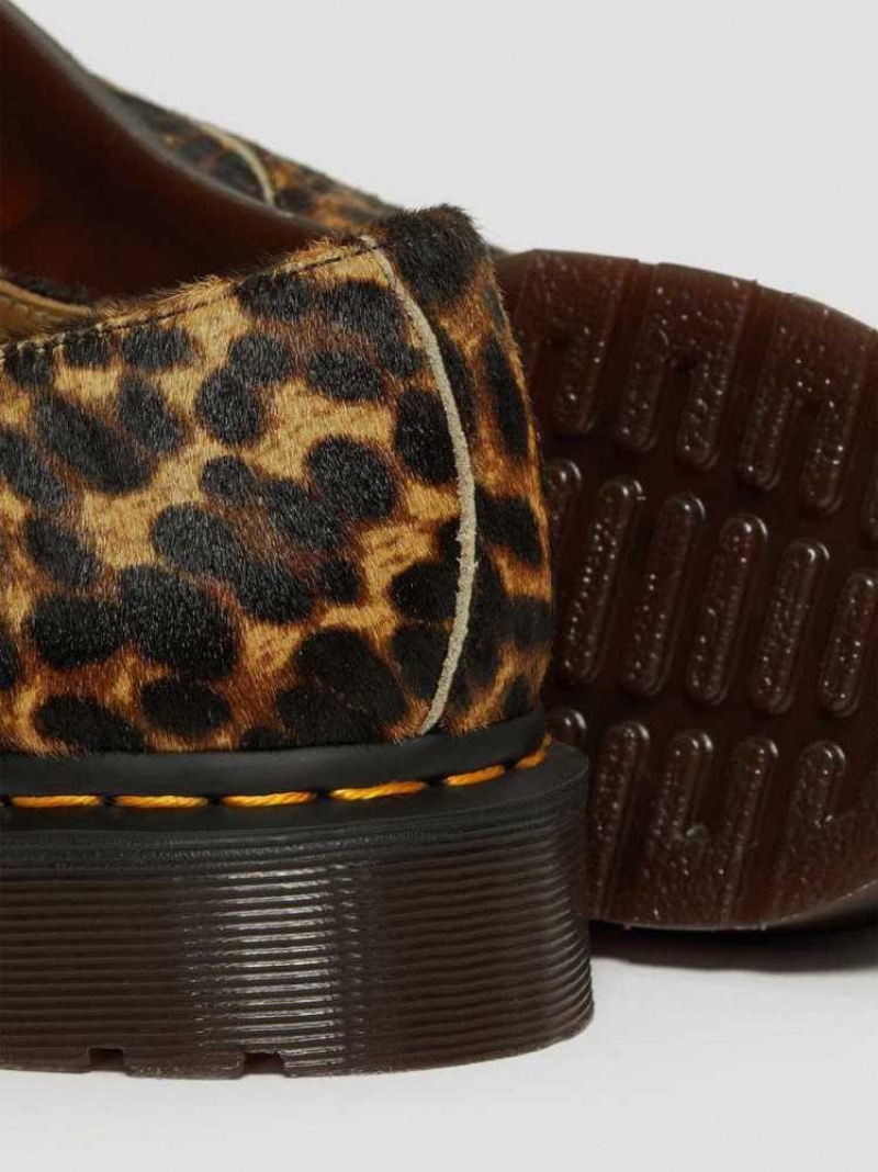 Dr Martens Smiths Hair On Leopard Print Dress Shoes Multicolor Leopard | 26BNHIPOT