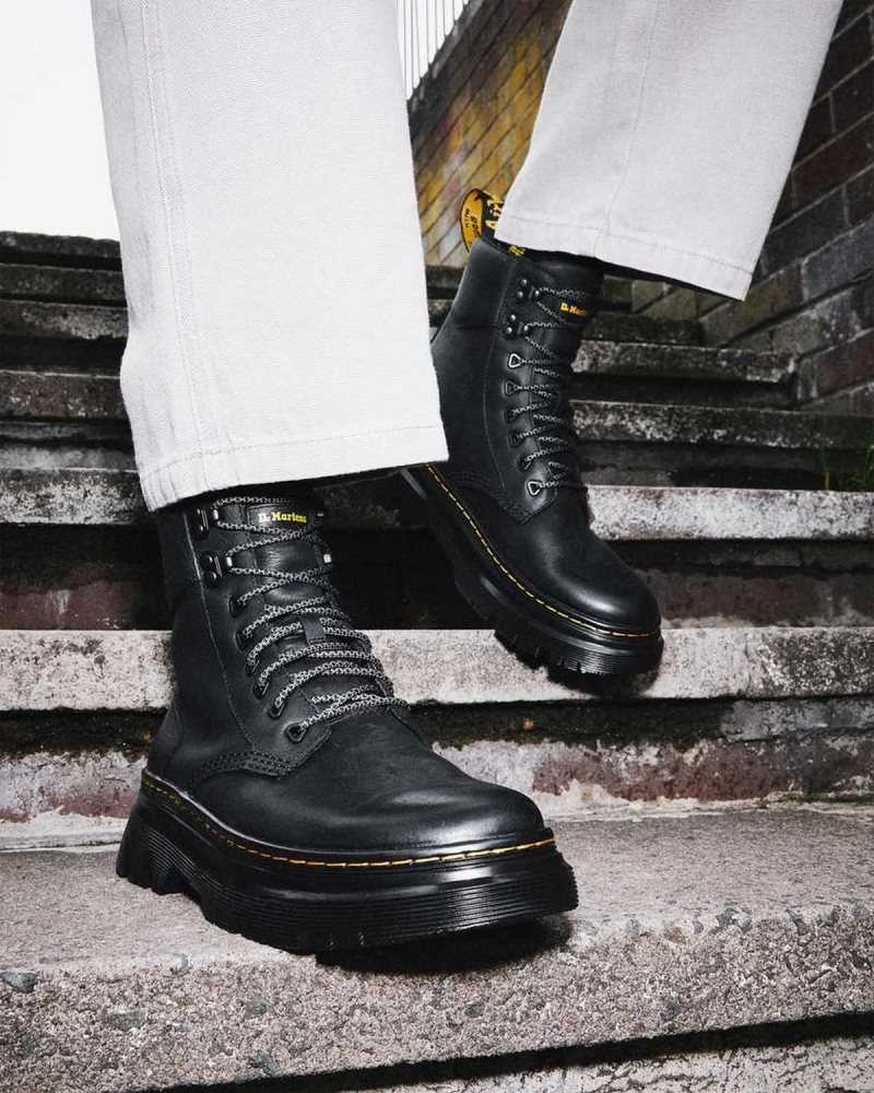 Dr Martens Tarik Wyoming Leather Utility Boots Black | 20YFSKVHA