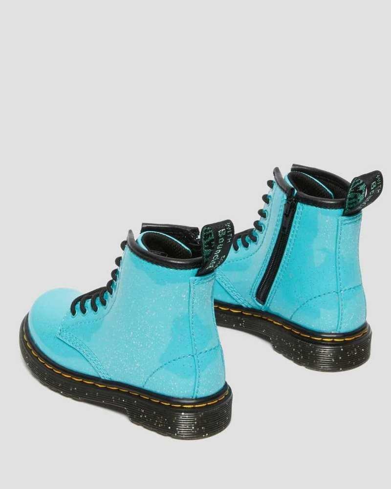 Dr Martens Toddler 1460 Glitter Lace Up Boots Turquoise | 46IHWJVZA