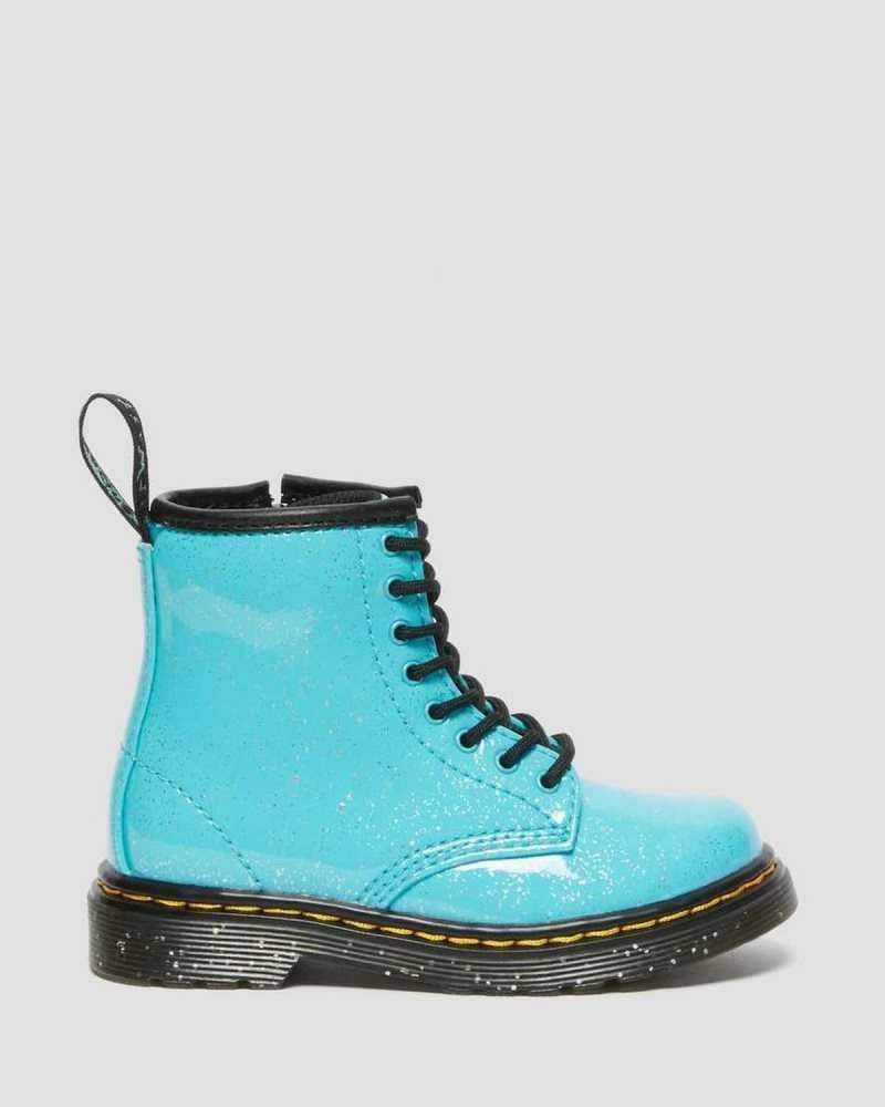 Dr Martens Toddler 1460 Glitter Lace Up Boots Turquoise | 46IHWJVZA