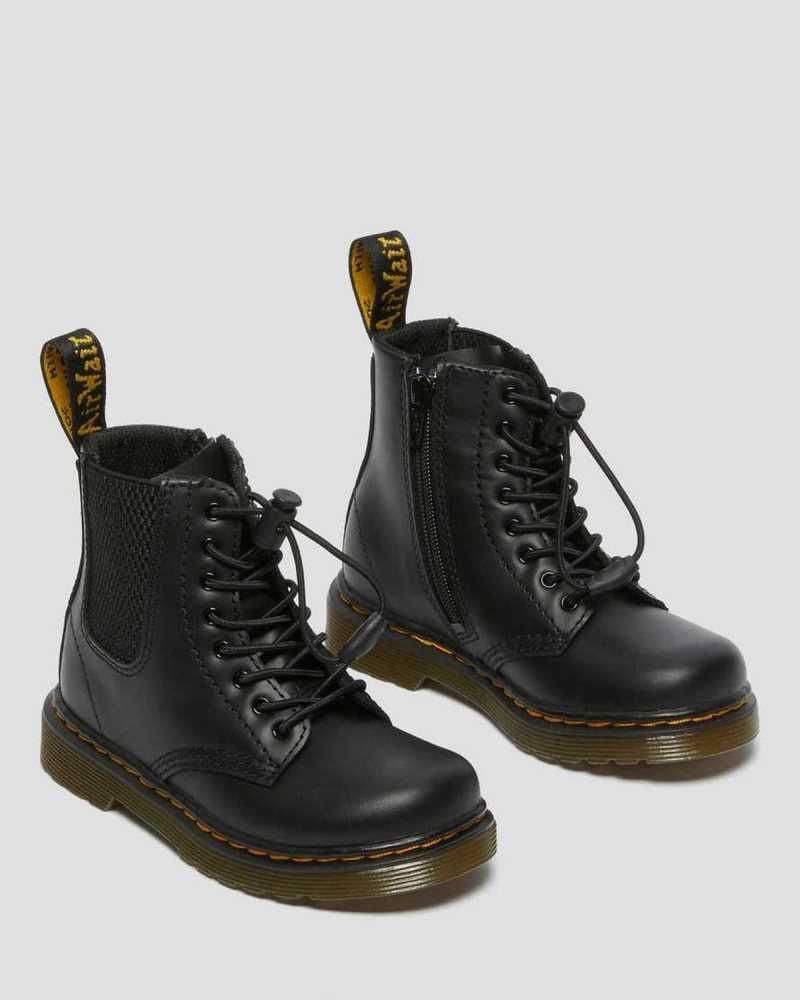 Dr Martens Toddler 1460 Harper Leather Boots Black | 57BKQXSVZ