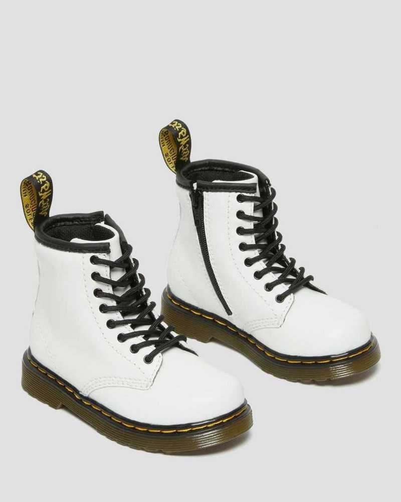 Dr Martens Toddler 1460 Leather Lace Up Boots White | 95JSYHPXG