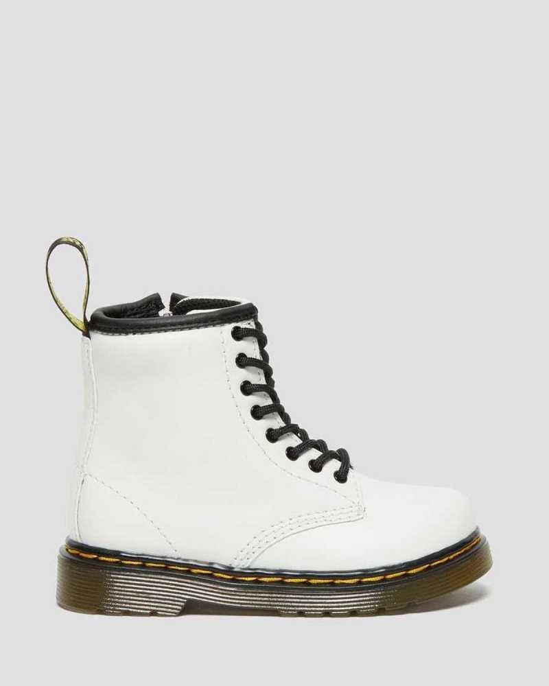 Dr Martens Toddler 1460 Leather Lace Up Boots White | 95JSYHPXG