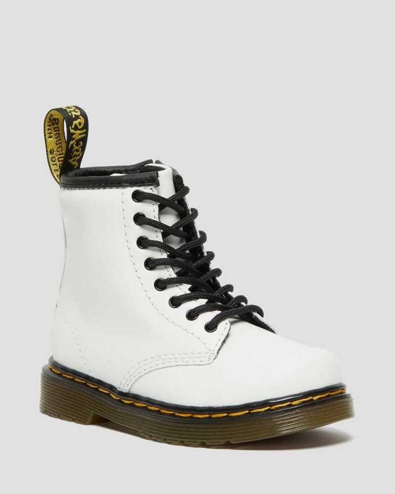 Dr Martens Toddler 1460 Leather Lace Up Boots White | 95JSYHPXG