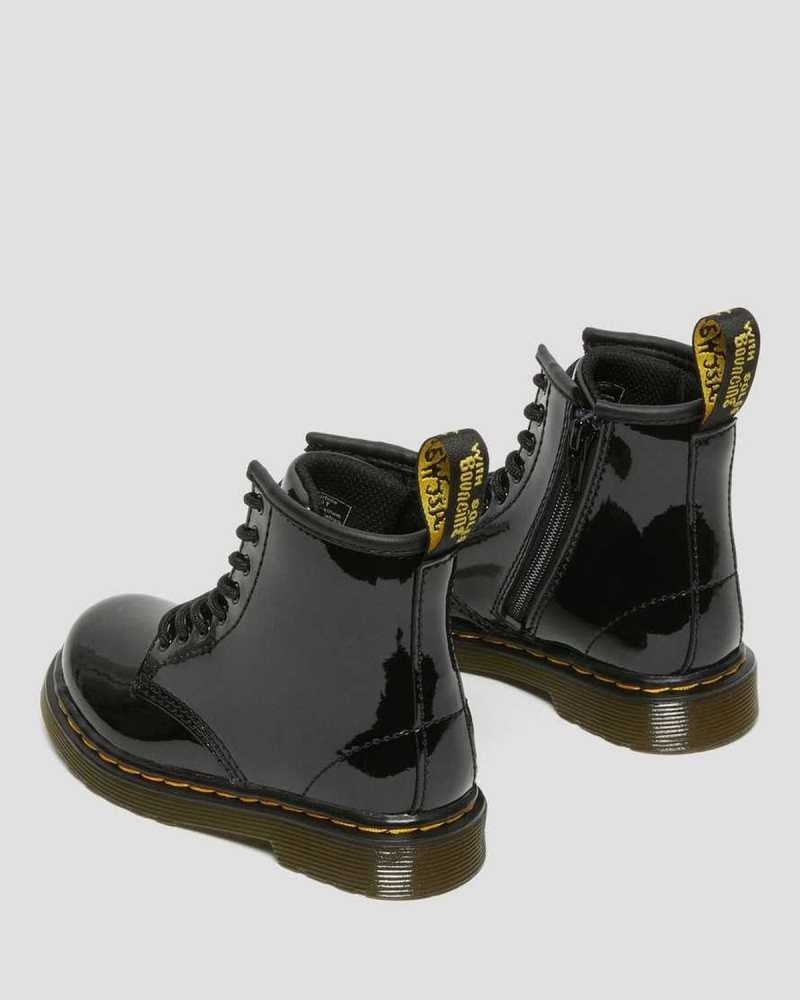 Dr Martens Toddler 1460 Patent Leather Lace Up Boots Black | 09DWCERAP