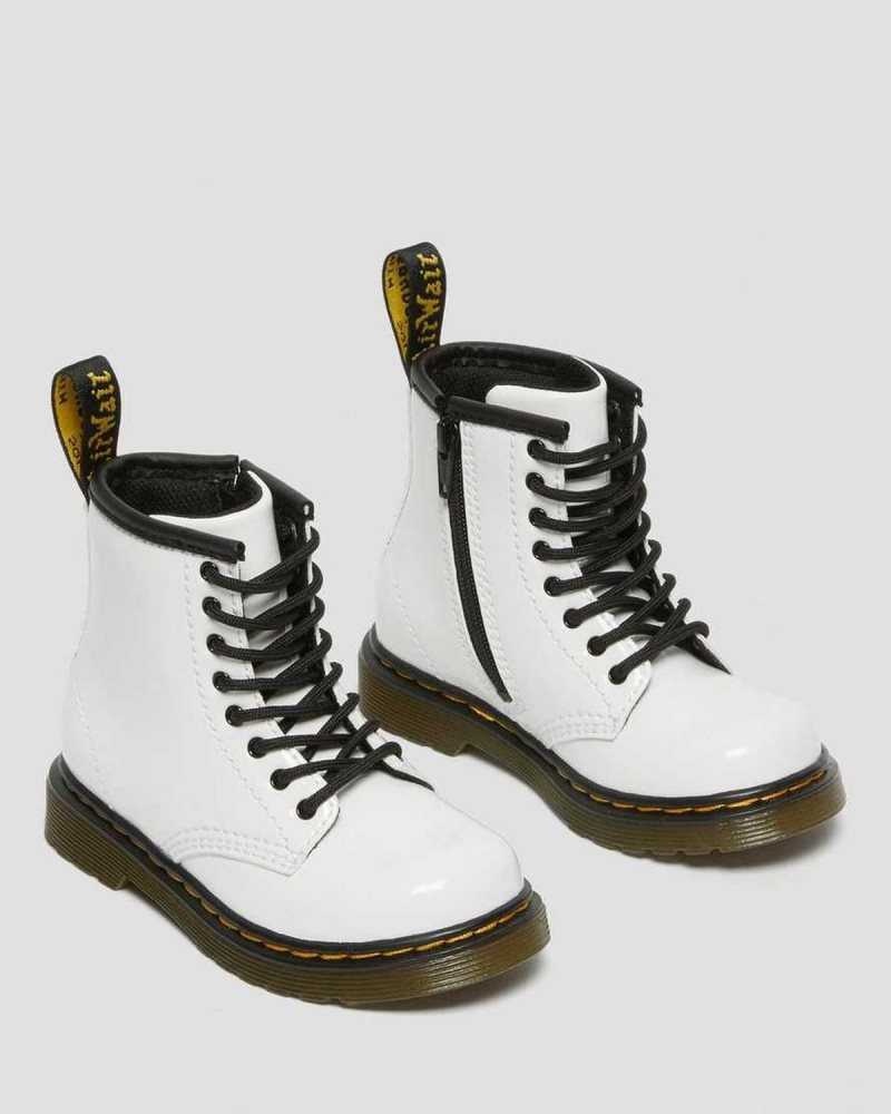 Dr Martens Toddler 1460 Patent Leather Lace Up Boots Patent Lamper | 08NJAZPOE