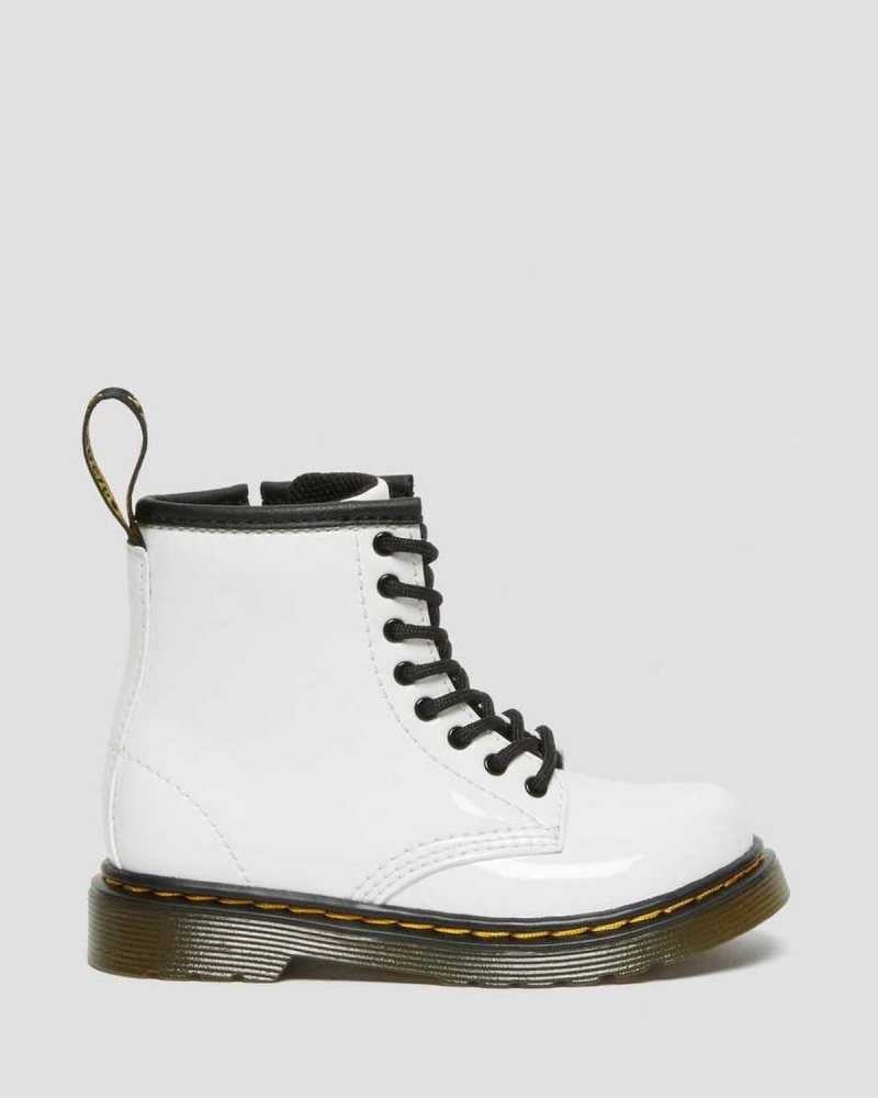 Dr Martens Toddler 1460 Patent Leather Lace Up Boots Patent Lamper | 08NJAZPOE