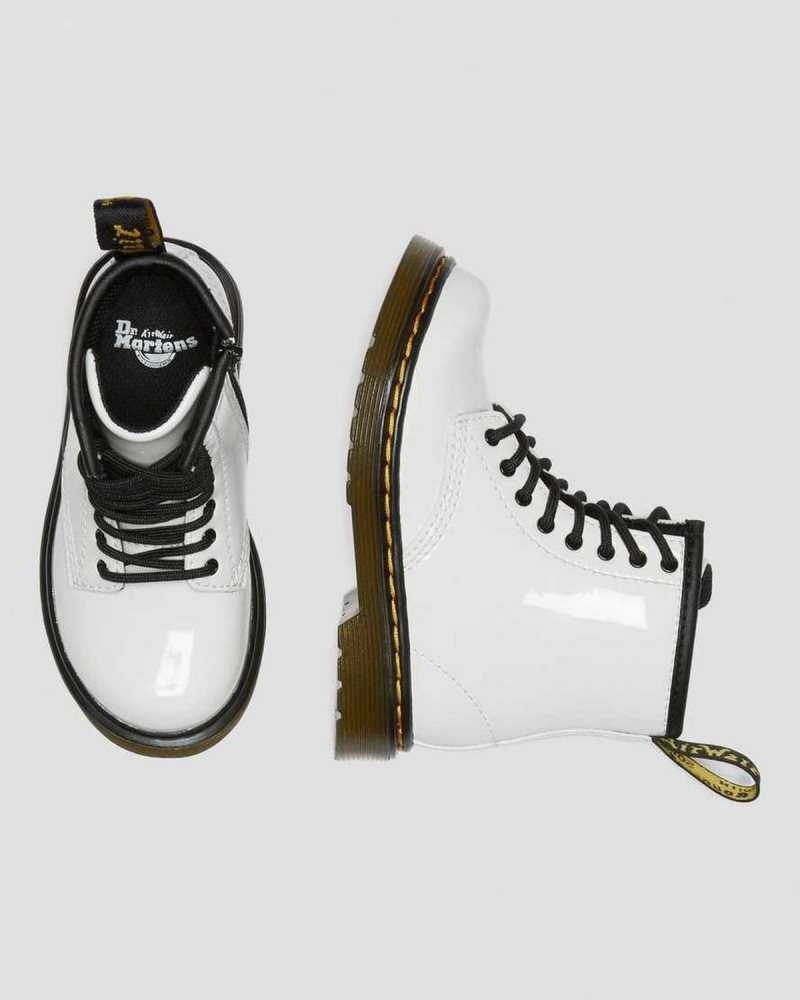 Dr Martens Toddler 1460 Patent Leather Lace Up Boots Patent Lamper | 08NJAZPOE