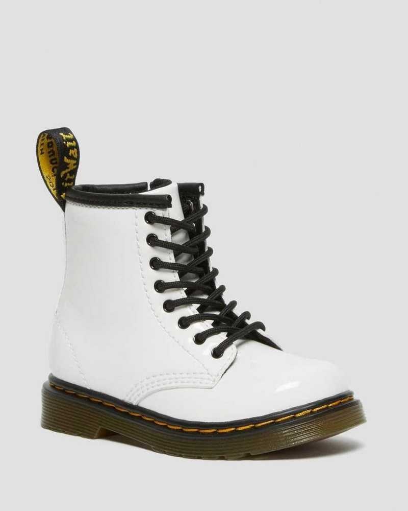 Dr Martens Toddler 1460 Patent Leather Lace Up Boots Patent Lamper | 08NJAZPOE