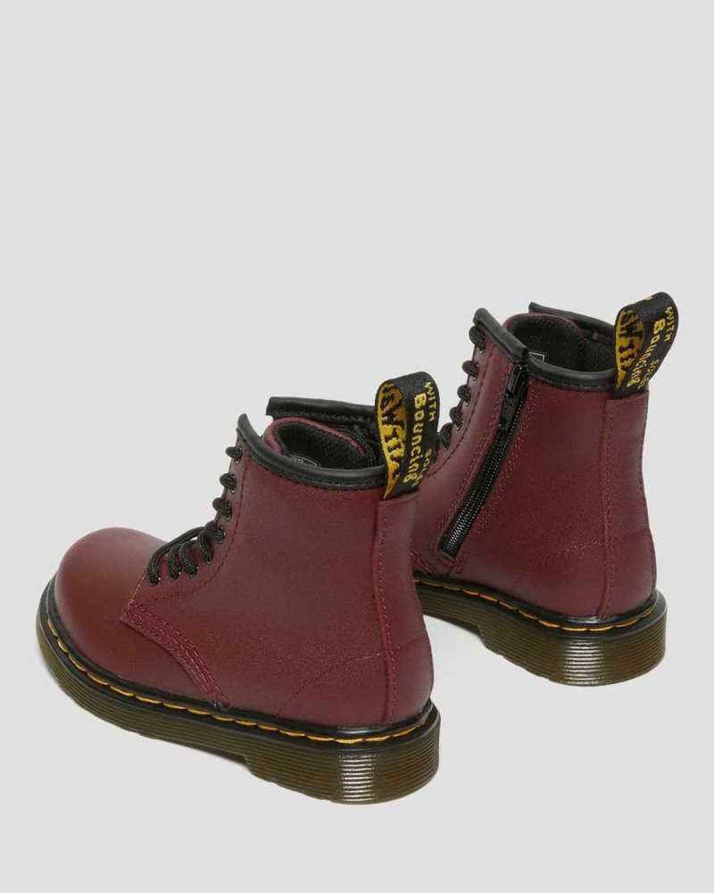 Dr Martens Toddler 1460 Softy T Leather Lace Up Boots Pink Red | 87LJVMCBS