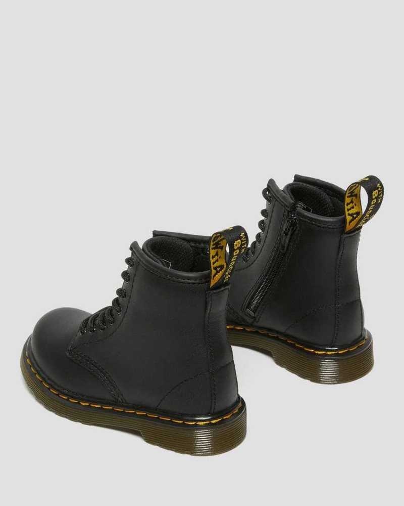 Dr Martens Toddler 1460 Softy T Leather Lace Up Boots Black | 50OEZHAXN