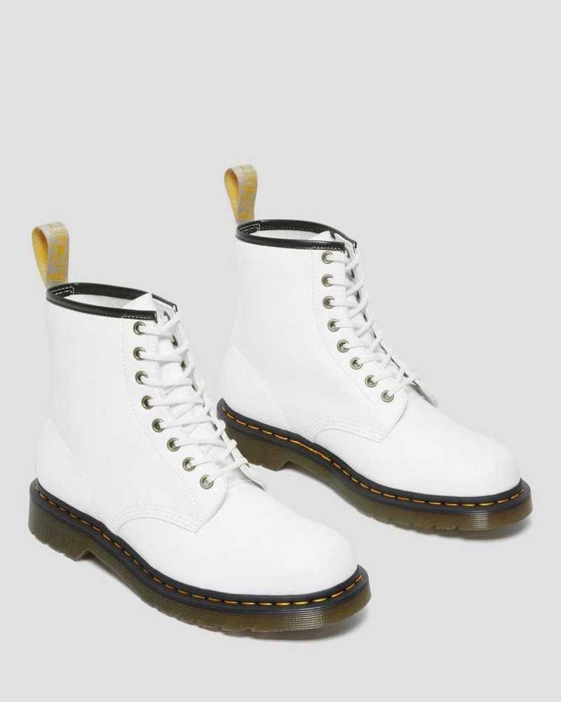 Dr Martens Vegan 1460 Kemble Lace Up Boots White | 83TMARLVP