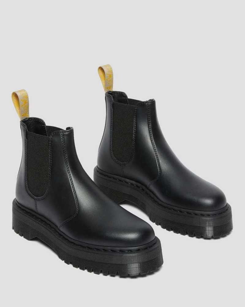 Dr Martens Vegan 2976 Felix Platform Chelsea Boots Black | 15VLUIRMO