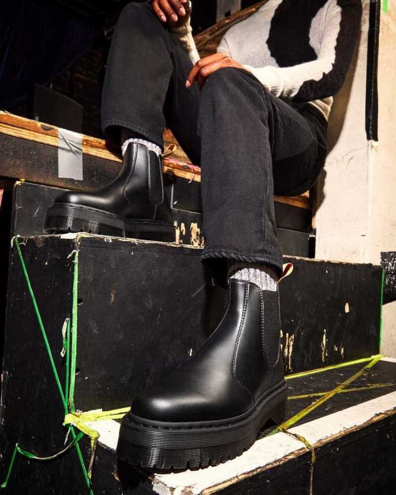 Dr Martens Vegan 2976 Felix Platform Chelsea Boots Black | 53MXDYRUS