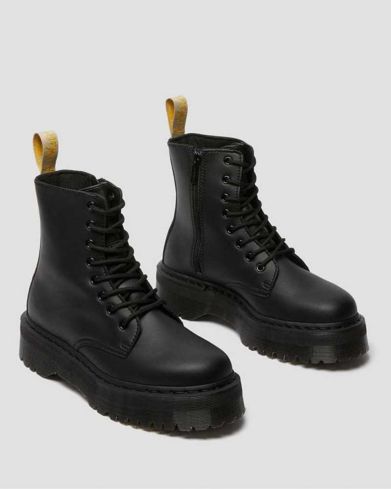 Dr Martens Vegan Jadon II Mono Platform Boots Black | 89OBGLCUI